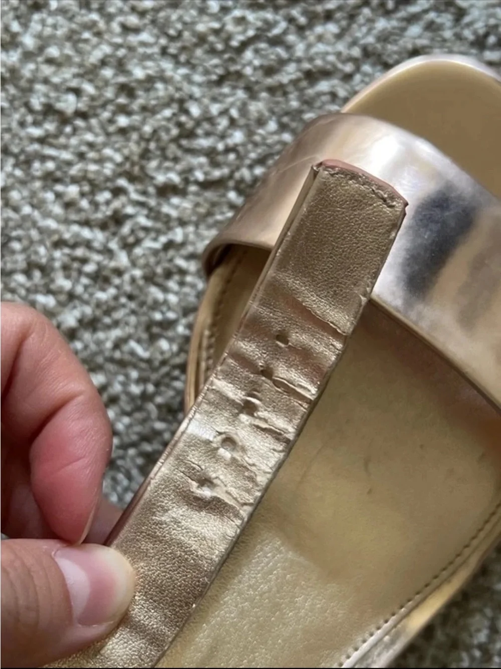 Michael Kors Rose Gold Ankle Strap Block Heel Sandals